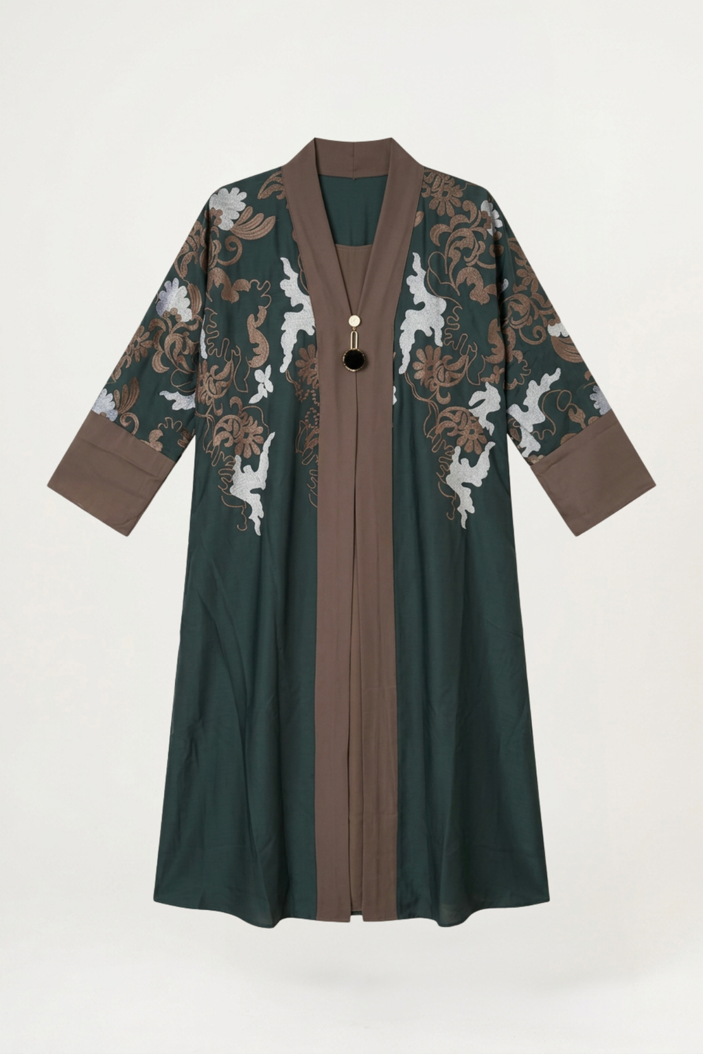 Abaya Kalthoum verte, alternative élégante à l'abaya noire
