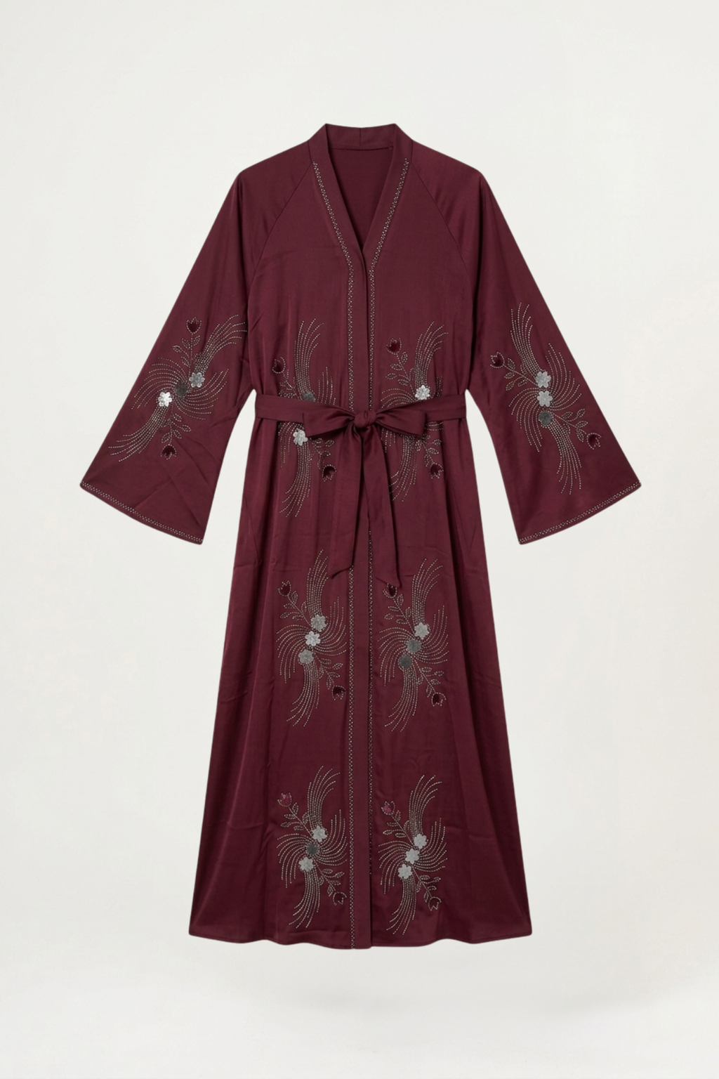 Texture mate du tissu Nidha bordeaux de l'abaya Meydan
