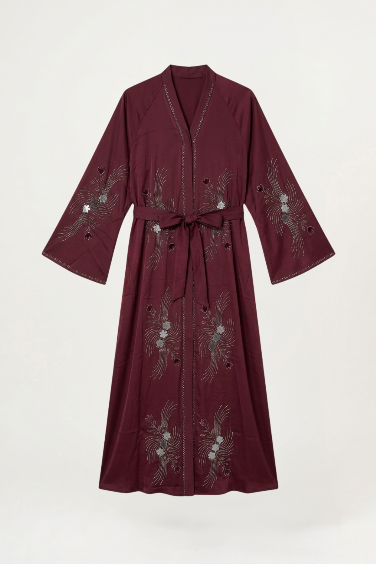 Texture mate du tissu Nidha bordeaux de l'abaya Meydan