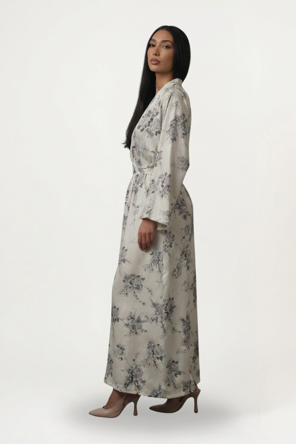 Abaya blanche Safa, tombé fluide et totalement opaque