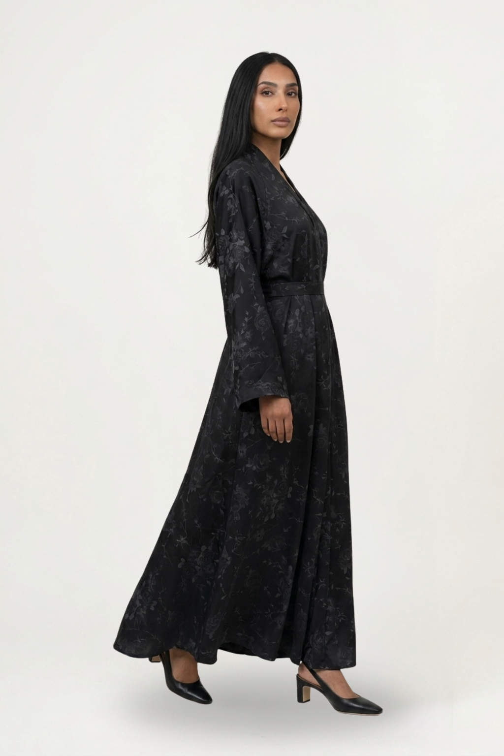 Abaya noire Safa, tombé fluide et totalement opaque